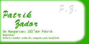 patrik zador business card